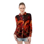Background Fractal Abstract Long Sleeve Chiffon Shirt