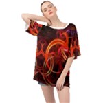 Background Fractal Abstract Oversized Chiffon Top