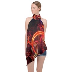 Halter Asymmetric Satin Top 