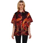 Abstract Seamless Pattern Women s Batwing Button Up Shirt