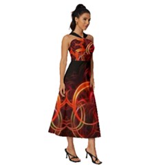 Sleeveless Cross Front Cocktail Midi Chiffon Dress 