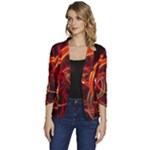 Colorful Prismatic Chromatic Women s One-Button 3/4 Sleeve Short Jacket