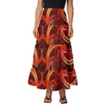 Abstract Seamless Pattern Tiered Ruffle Maxi Skirt