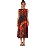 Abstract Seamless Pattern Sleeveless Round Neck Midi Dress