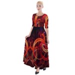 Background Fractal Abstract Half Sleeves Maxi Dress
