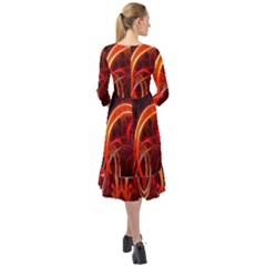 Ruffle End Midi Chiffon Dress 