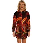 Abstract Seamless Pattern Womens Long Sleeve Shirt Dress