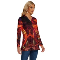 Long Sleeve Drawstring Hooded Top 