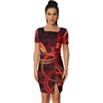 Construction Background Geometric Fitted Knot Split End Bodycon Dress