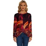 Colorful Prismatic Chromatic Long Sleeve Crew Neck Pullover Top