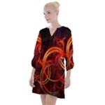 Background Fractal Abstract Open Neck Shift Dress