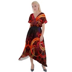 Cross Front Sharkbite Hem Maxi Dress 