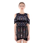 Rosette Cathedral Shoulder Cutout One Piece Dress