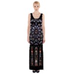 Rosette Cathedral Thigh Split Maxi Dress