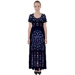 Rosette Cathedral High Waist Short Sleeve Maxi Dress