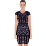 Rosette Cathedral Capsleeve Drawstring Dress 
