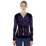 Rosette Cathedral V-Neck Long Sleeve Top