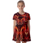 Background Fractal Abstract Kids  Short Sleeve Pinafore Style Dress
