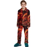 Background Fractal Abstract Kids  Long Sleeve Velvet Pajamas Set