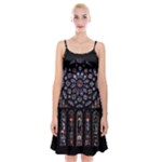 Rosette Cathedral Spaghetti Strap Velvet Dress