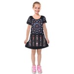 Rosette Cathedral Kids  Short Sleeve Velvet Dress