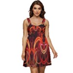 Background Fractal Abstract Ruffle Strap Babydoll Chiffon Dress