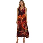 Background Fractal Abstract V-Neck Sleeveless Loose Fit Overalls