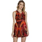 Background Fractal Abstract Sleeveless High Waist Mini Dress