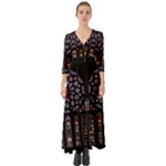 Rosette Cathedral Button Up Boho Maxi Dress