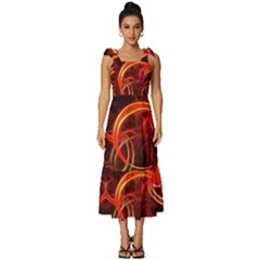 Tie-Strap Tiered Midi Chiffon Dress 
