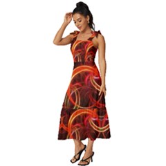 Tie-Strap Tiered Midi Chiffon Dress 