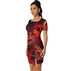 Fitted Knot Split End Bodycon Dress 