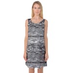 Ethno Seamless Pattern Sleeveless Satin Nightdress