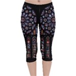 Rosette Cathedral Velvet Capri Leggings 