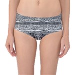 Ethno Seamless Pattern Mid-Waist Bikini Bottoms