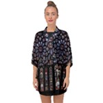 Rosette Cathedral Half Sleeve Chiffon Kimono