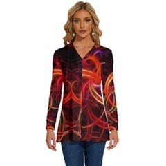 Long Sleeve Drawstring Hooded Top 