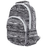 Ethno Seamless Pattern Rounded Multi Pocket Backpack
