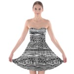 Ethno Seamless Pattern Strapless Bra Top Dress