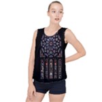Rosette Cathedral Bubble Hem Chiffon Tank Top