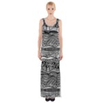 Ethno Seamless Pattern Thigh Split Maxi Dress