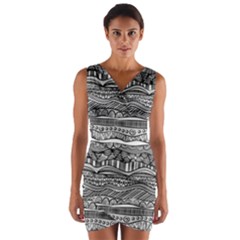 Wrap Front Bodycon Dress 