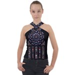 Rosette Cathedral Cross Neck Velour Top