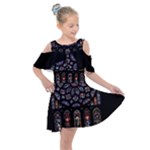 Rosette Cathedral Kids  Shoulder Cutout Chiffon Dress