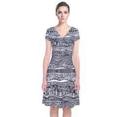 Short Sleeve Front Wrap Dress 