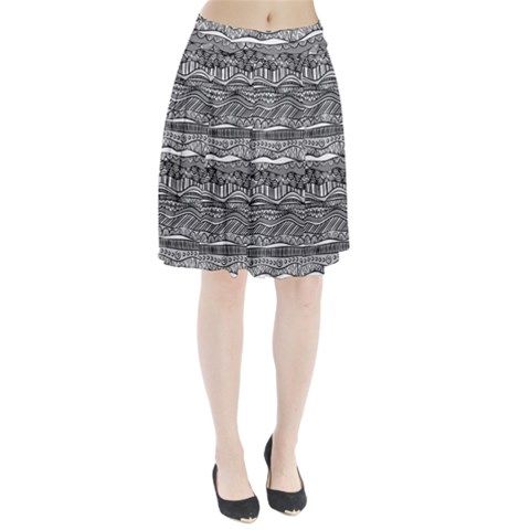 Ethno Seamless Pattern Pleated Skirt from ArtsNow.com