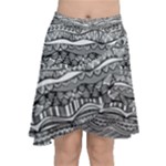 Ethno Seamless Pattern Chiffon Wrap Front Skirt