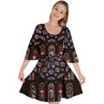 Rosette Cathedral Velour Kimono Dress