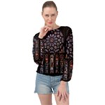 Rosette Cathedral Banded Bottom Chiffon Top