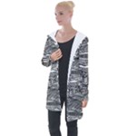 Ethno Seamless Pattern Longline Hooded Cardigan